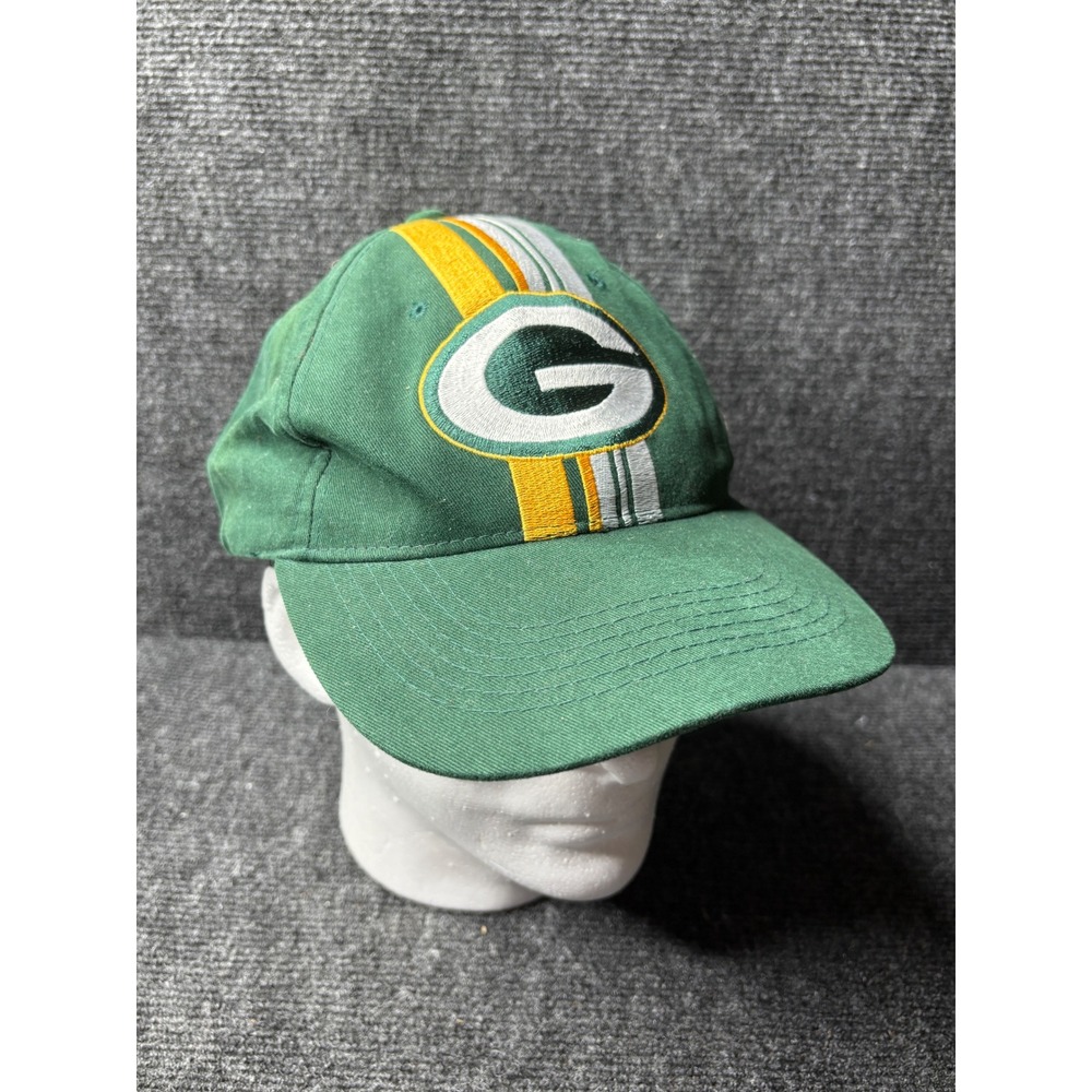 Annco Green Bay Packers NFL Snapback Hat Green Yellow‎ Stripe Embroidered Logo